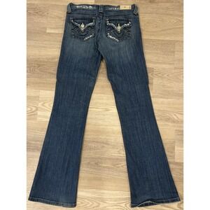 Vintage 90's‎ Womens Jeans Sz 3 Bootcut Flare Blue Western Cowgirl Stretch USA